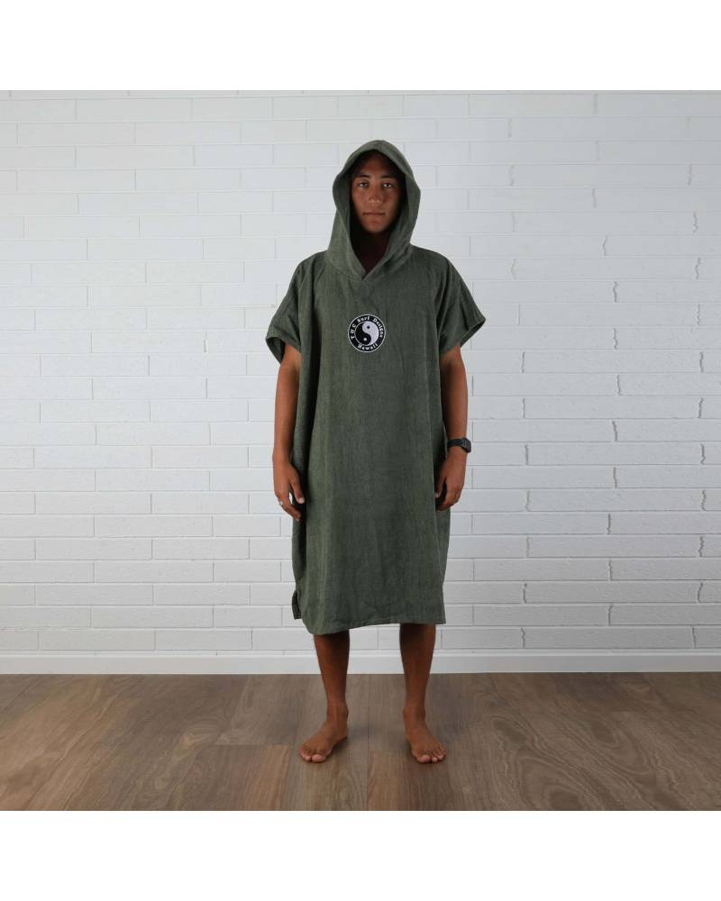 T&C OG CF Hooded Towel - Military - front with hood on