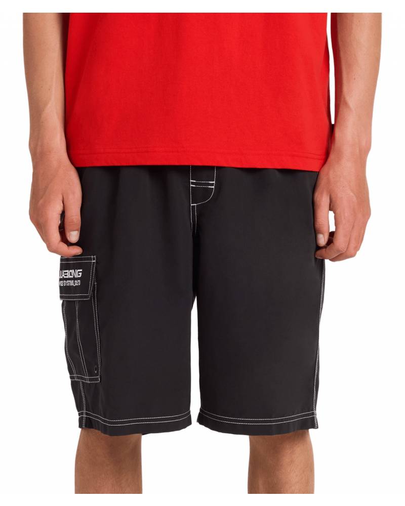 Mens Throw On 22" Boardshort - Black