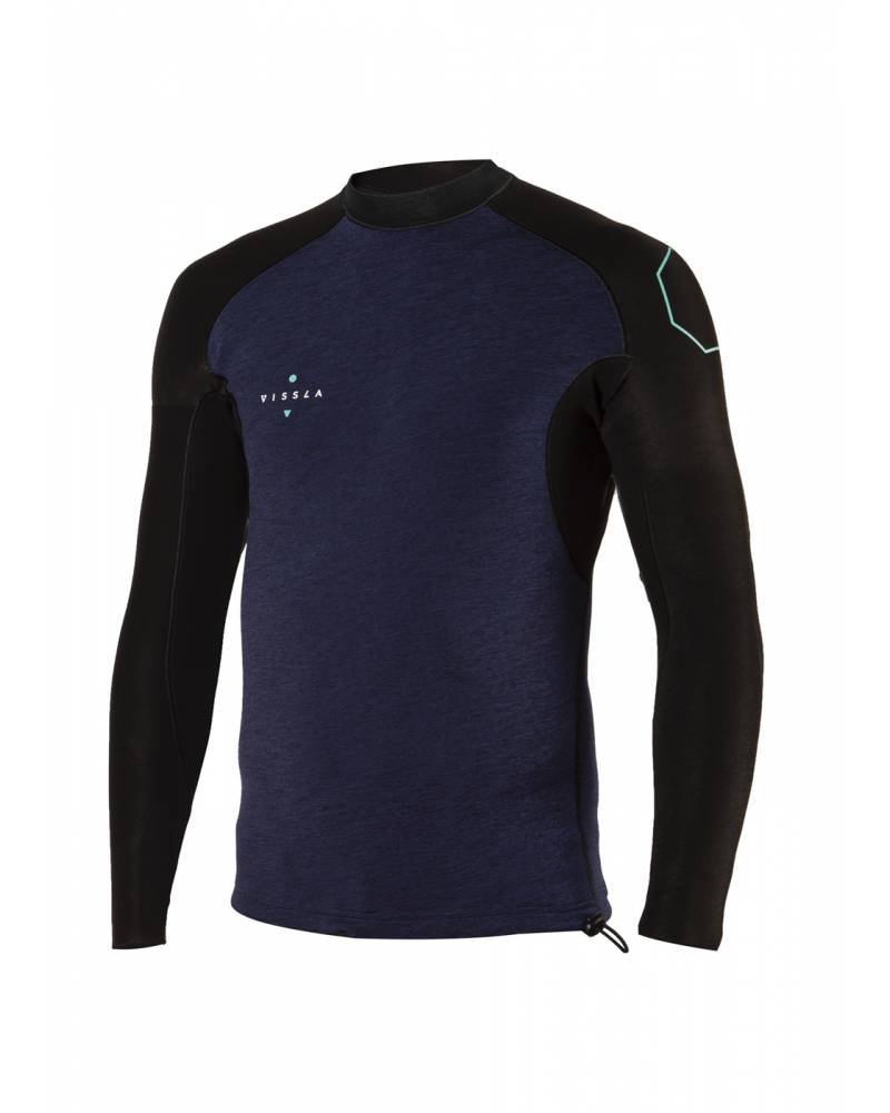 Vissla 1mm High Seas Long Sleeve Jacket Wetsuit Top mens - Naval heather