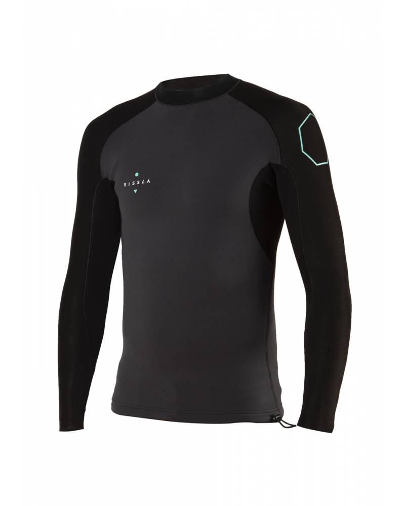 Vissla 1mm High Seas Long Sleeve Jacket Wetsuit Top mens - Phantom black