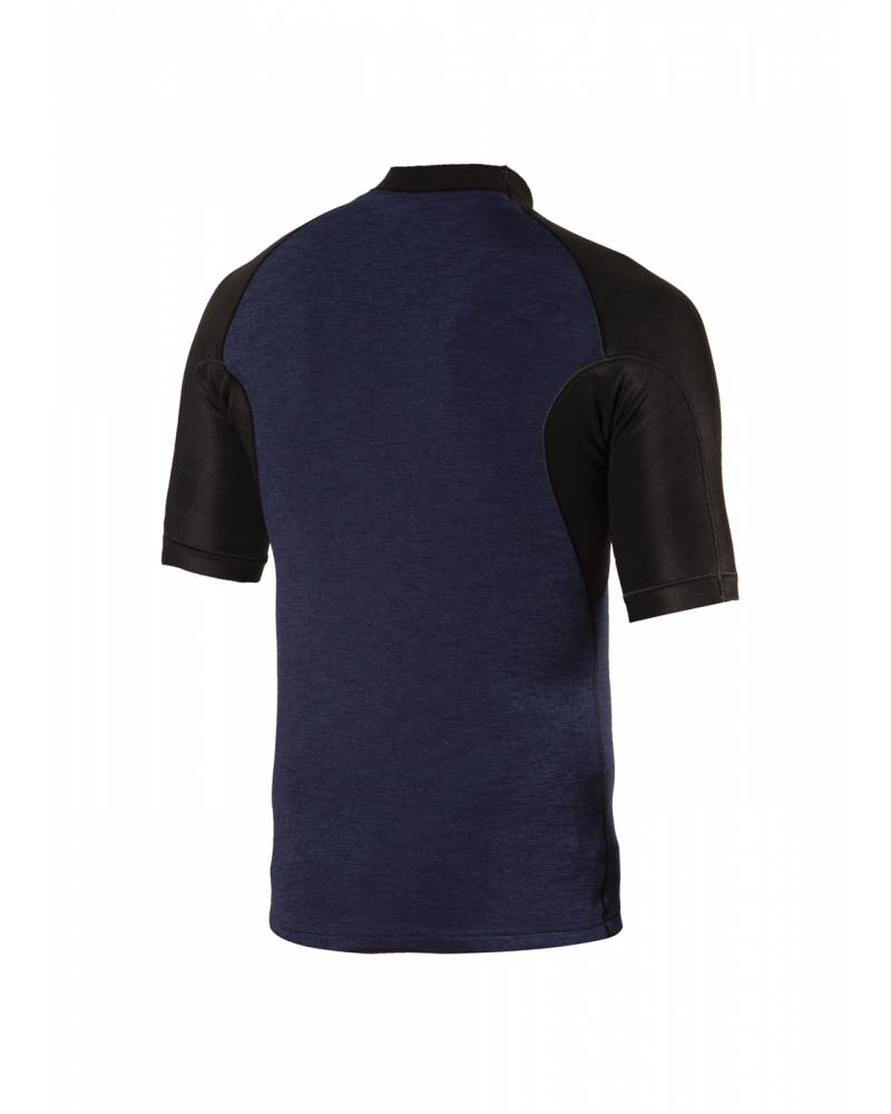 Vissla 1mm High Seas Short Sleeve Jacket Wetsuit Top mens - Naval Heather blue - back