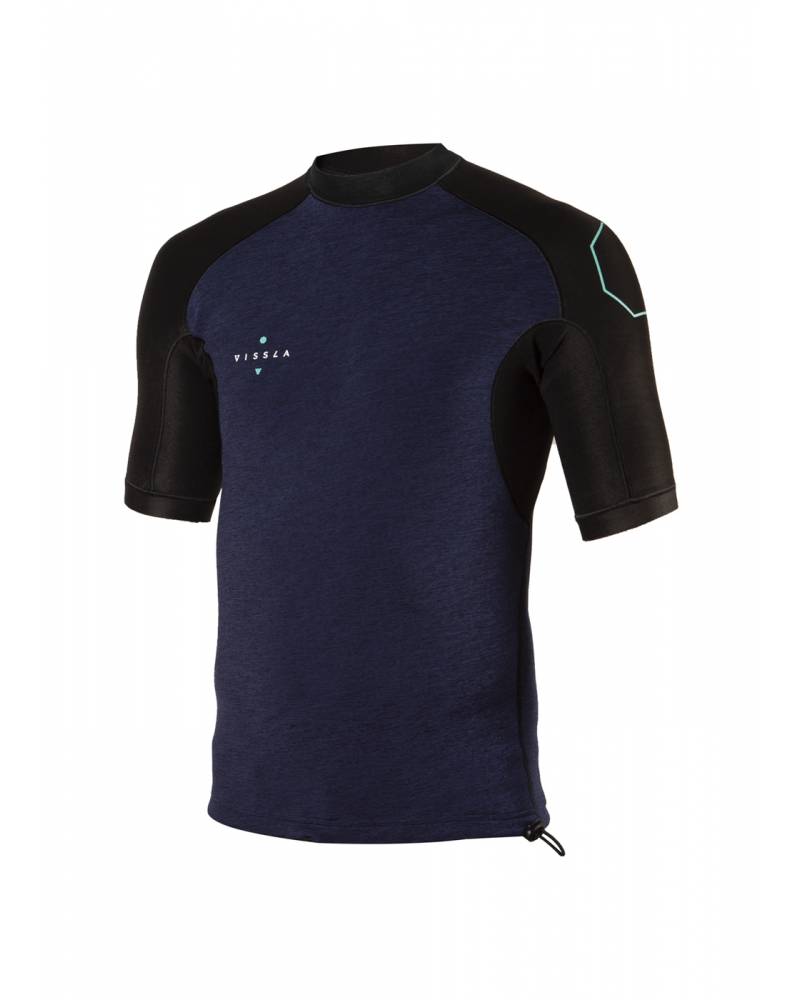 Vissla 1mm High Seas Short Sleeve Jacket Wetsuit Top mens - Naval Heather blue