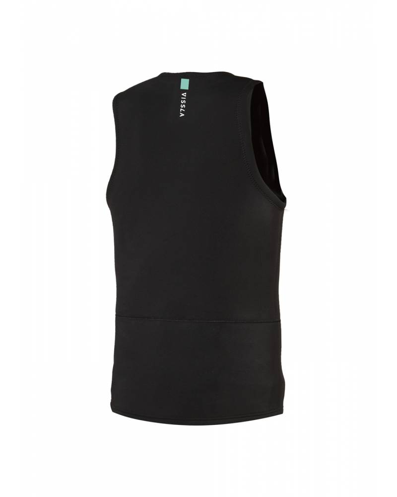 Vissla 7 Seas 2mm Front Zip Vest - Black back