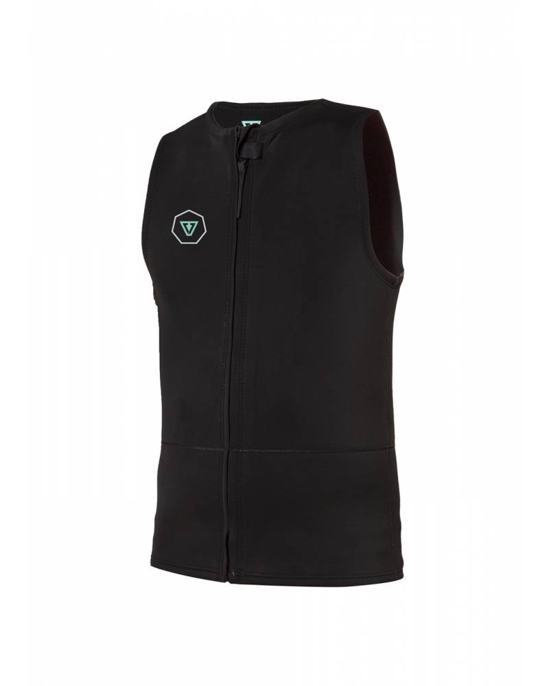 Vissla 7 Seas 2mm Front Zip Vest - Black front
