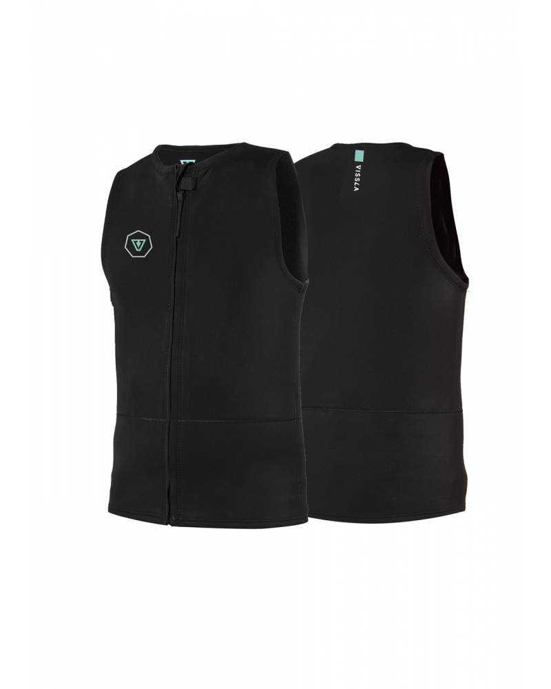 Vissla 7 Seas 2mm Front Zip Vest - Black 