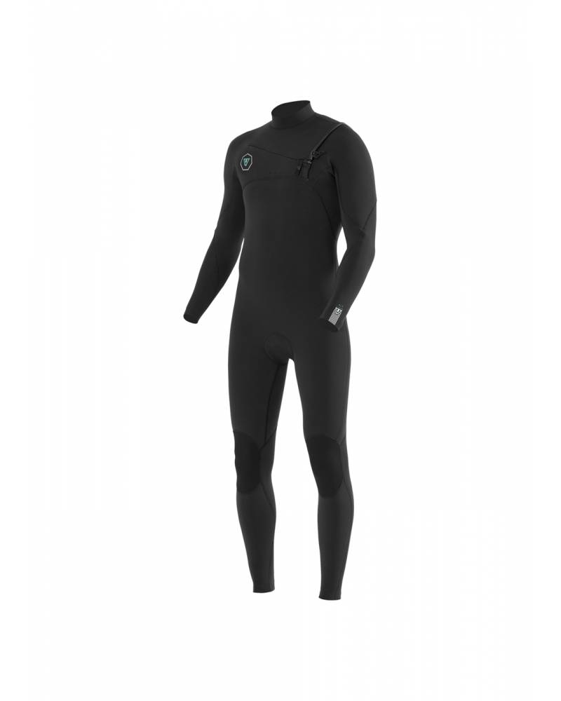 Vissla 7 Seas 5/4 Full Chest Zip - Black - Front