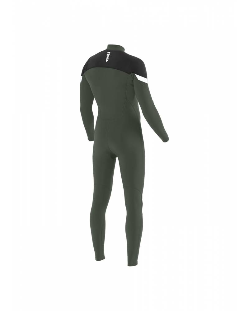 Vissla 7 Seas Raditude 3/2 Full Chest Zip Wetsuit - Evergreen back