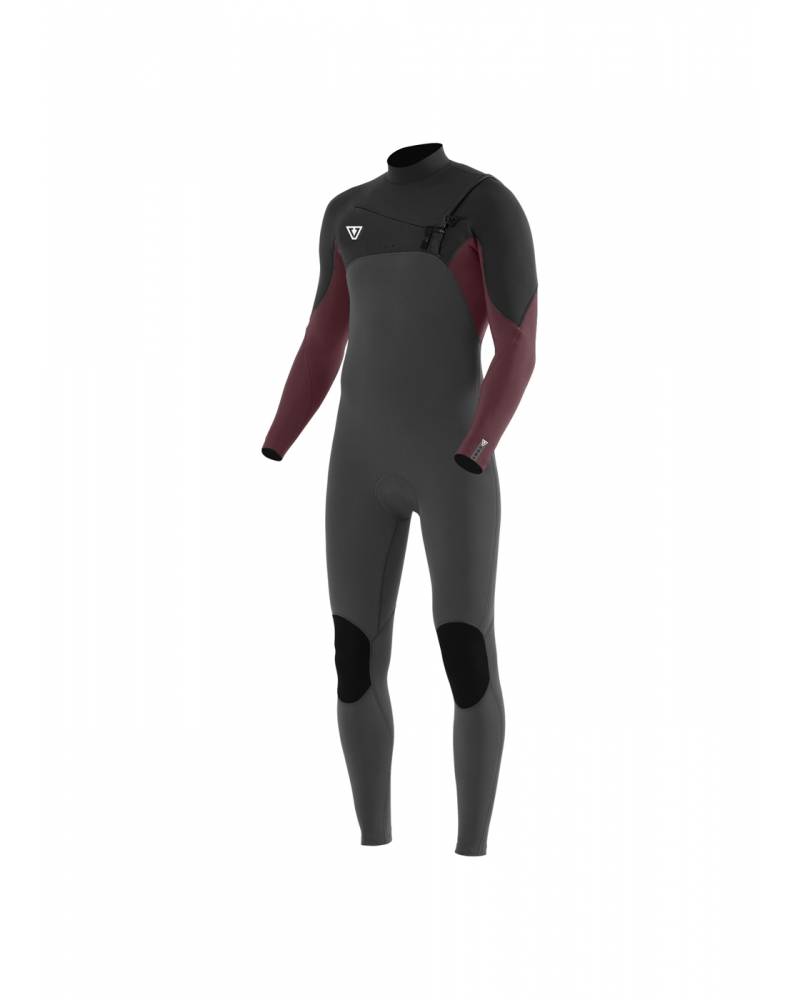 Vissla 7 Seas Comp 3/2 Chest Zip Steamer Wetsuit - Charcoal - front