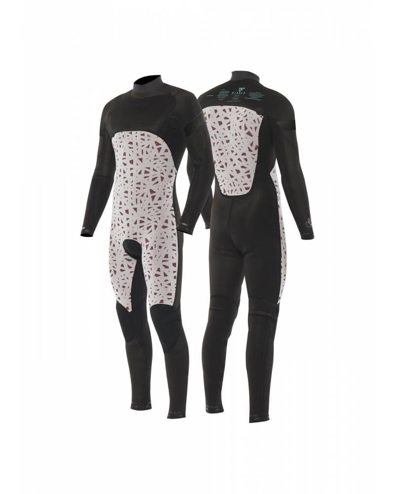Vissla 7 Seas Raditude 3/2 Chest Zip Wetsuit - Black 2 lining