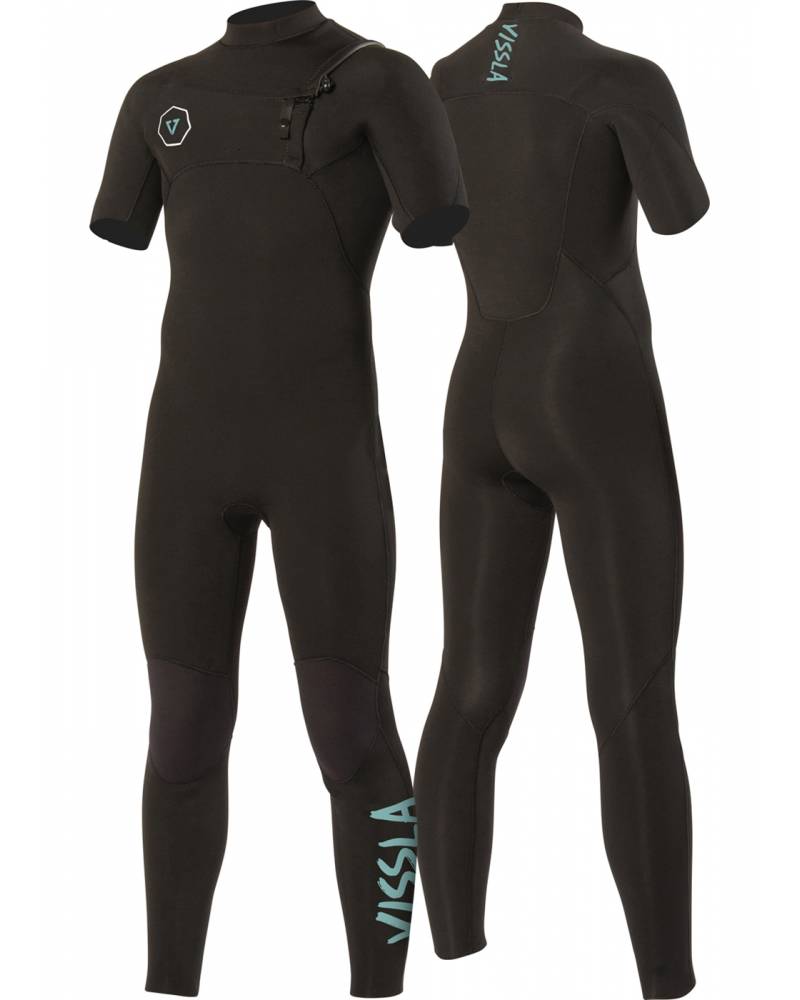 Vissla Boys 7 Seas 2/2 S/S Chest Zip Wetsuit - Black