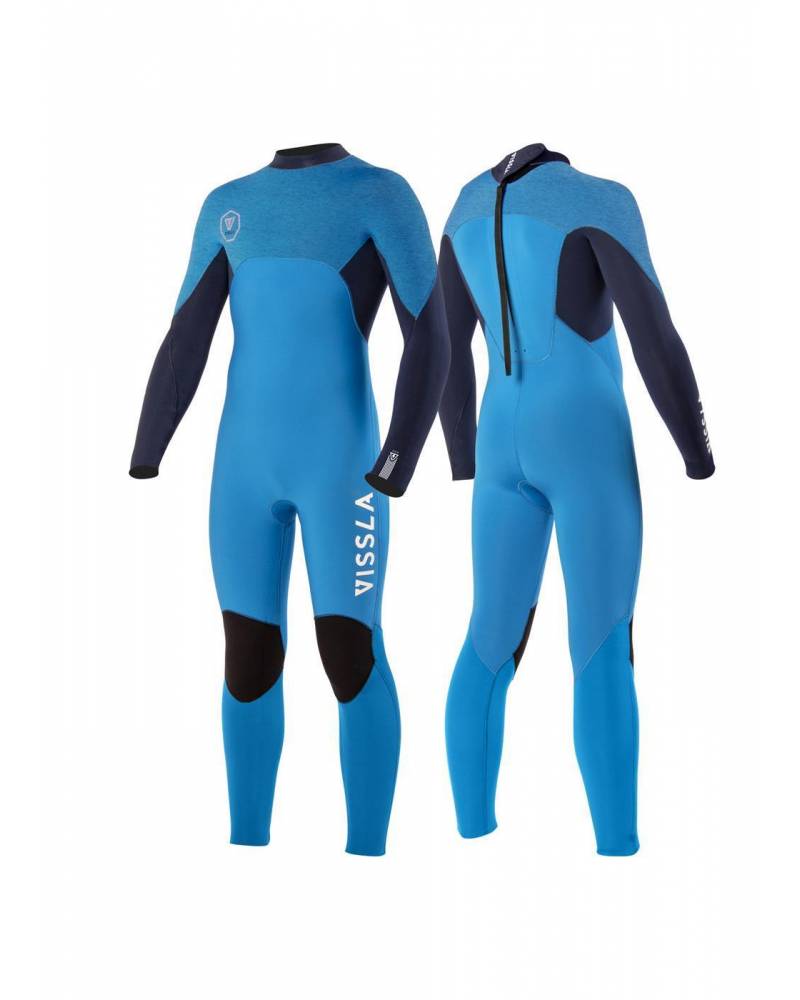 Boys 7 Seas 4/3 Back Zip Wetsuit - Baja Blue 1