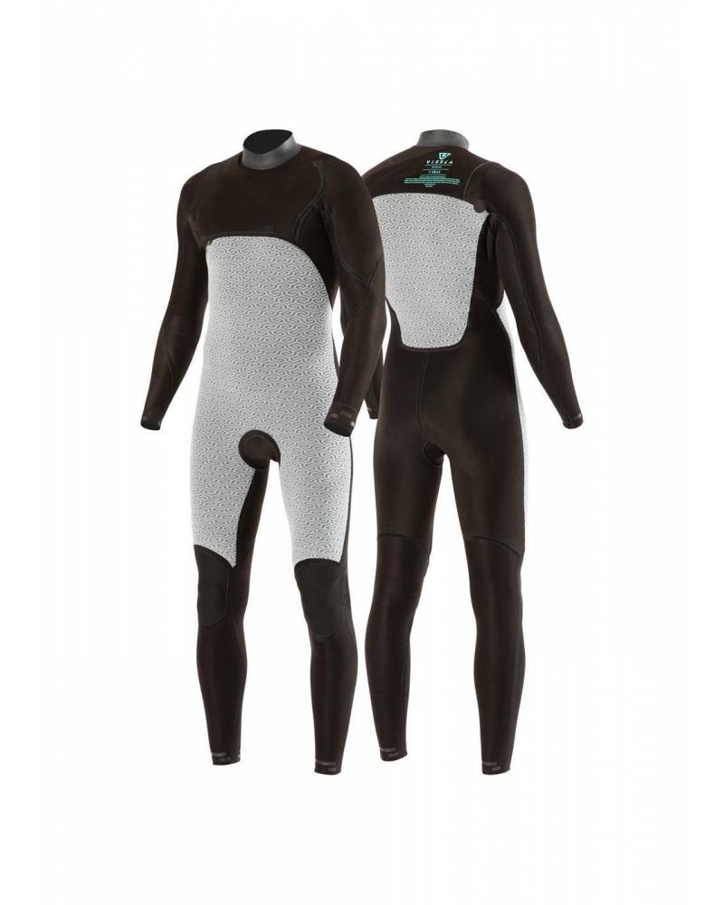 Vissla Boy's 7 Seas Raditude 3/2 Chest Zip Wetsuit - Black lining