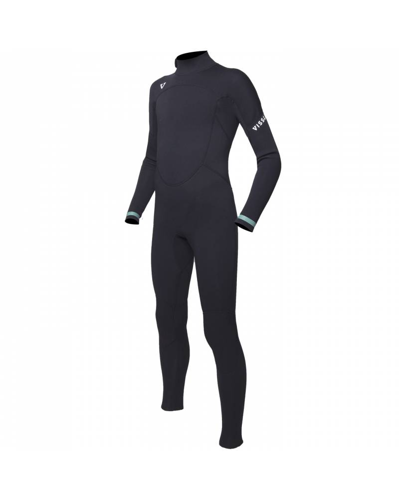 Vissla Boys Easy Seas 3/2 Back Zip Wetsuit - Black front