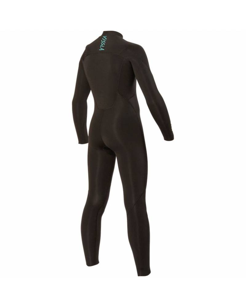 Vissla Boys 7 Seas 3/2 Chest Zip Wetsuit - Black back