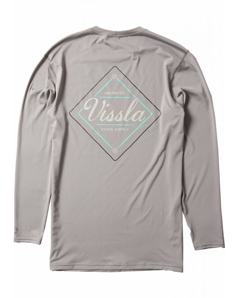 Vissla Easy Seas Eco Long Sleeve Surf Tee - Grey back