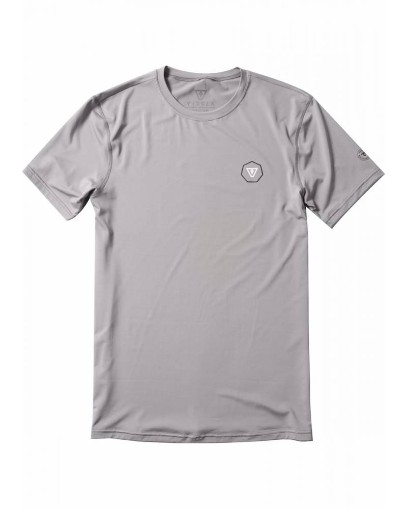 Vissla Easy Seas Eco Short Sleeve Surf Tee - Grey front