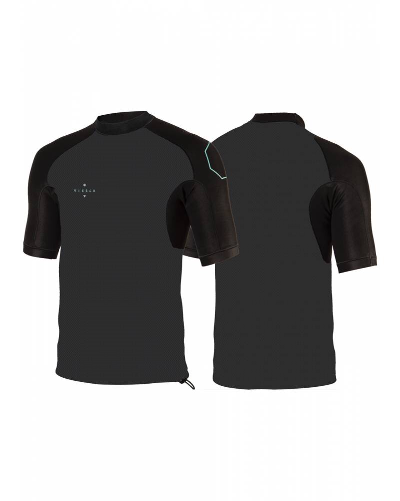 Vissla High Seas 1mm S/S Jacket - Phantom 2 - Front and Back