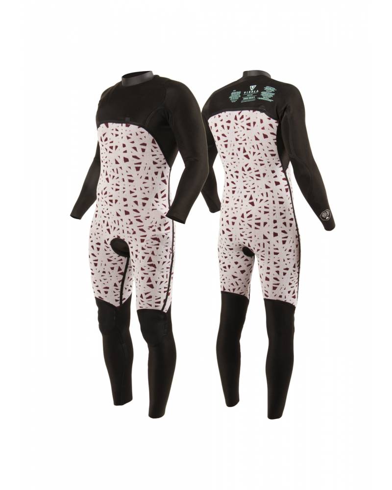 Vissla High Seas II 3/2 Full Chest Zip - Charcoal - With Print