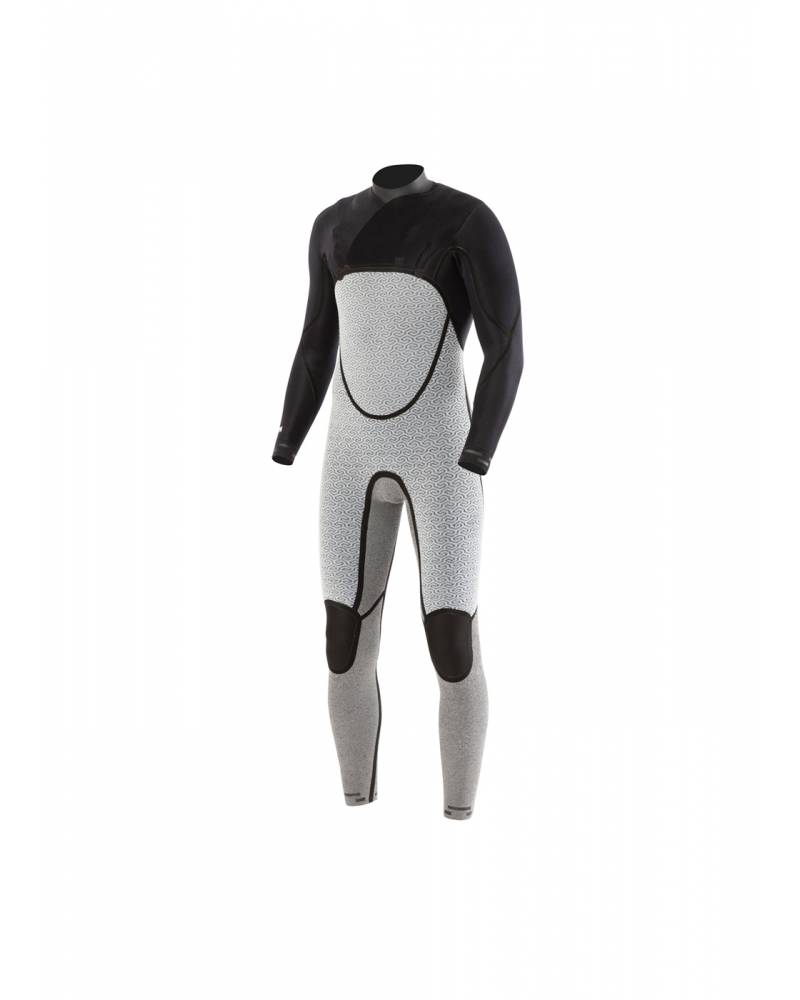 Vissla North Seas 4/3 Chest Zip Wetsuit - Black lining front