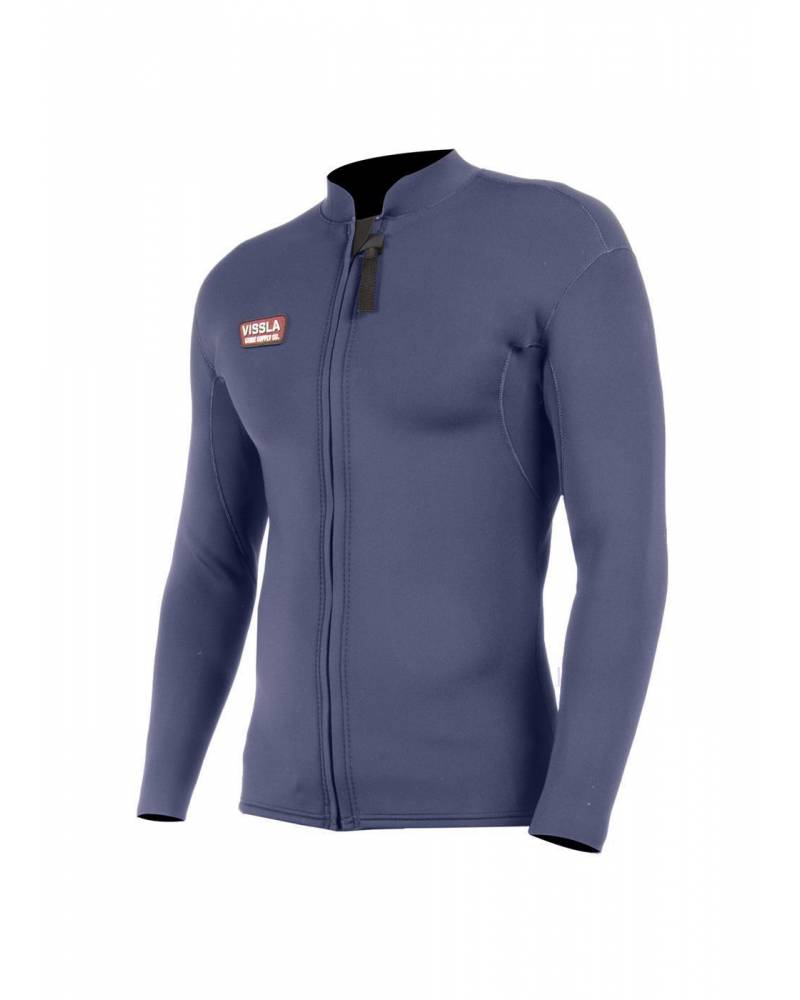 Vissla Solid Sets 2mm Front Zip Jacket - Dark Naval