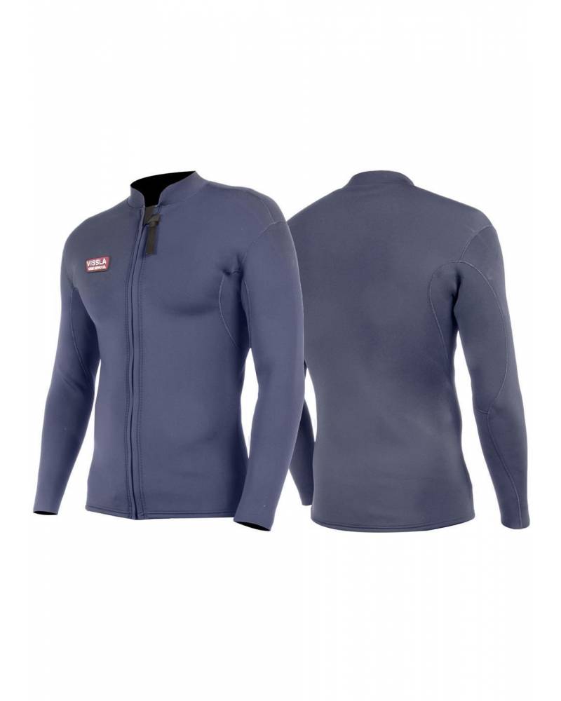 Vissla Solid Sets 2mm Front Zip Jacket - Dark Naval