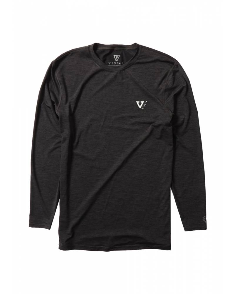 Vissla Twisted Eco Long Sleeve Surf Tee - Black Heather front