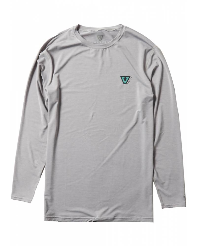 Vissla Twisted Eco Long Sleeve Surf Tee - Grey Heather front