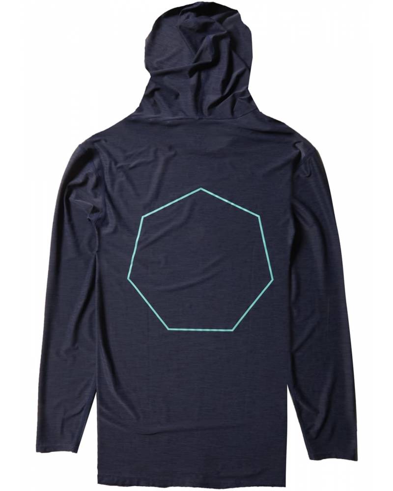 Vissla Twisted Hooded Rash Guard - Naval Heather - back
