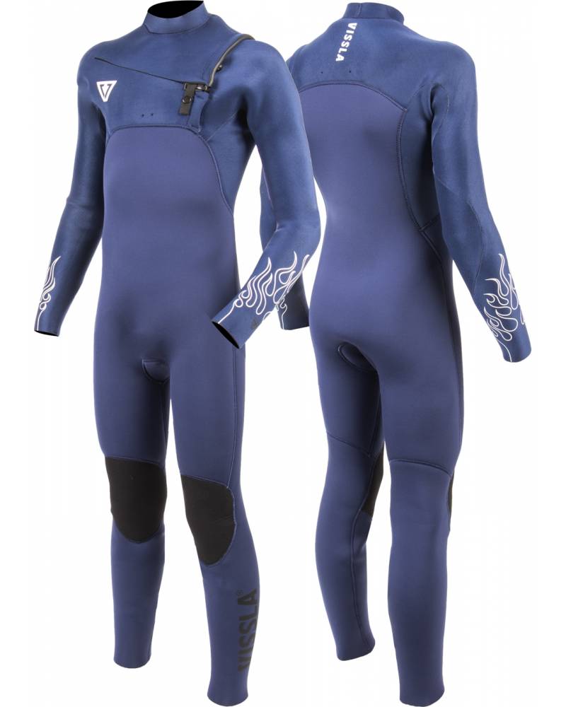Vissla High Seas Boys Fire 3-2 Full Chest Zip - Deep Royal 