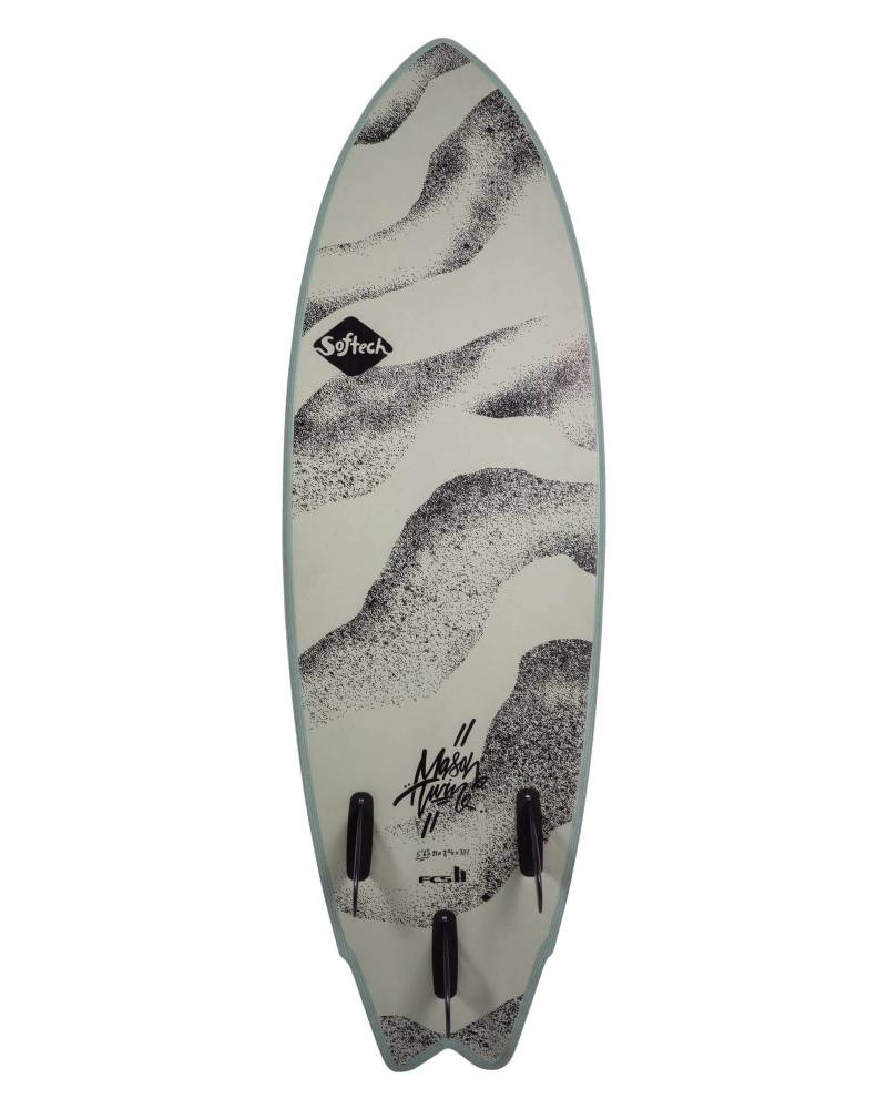 chris　Softtech Mason Twin 5'10\" Softech Mason Twin soft surfboard 5ft 10 FCS II - Gunmetal/Black