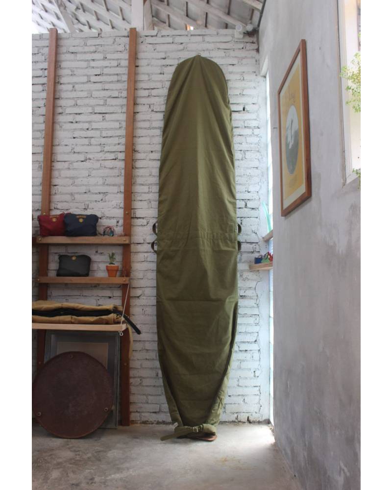 Roll-Bottom Canvas Surfboard Cover - Olive