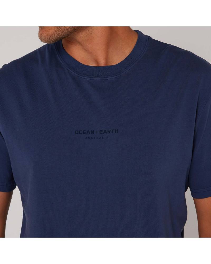 Washed Priority Tee - Navy