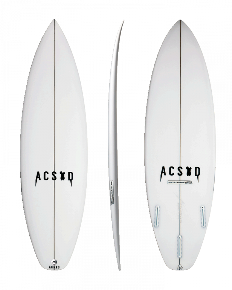 Surfboard | ACSOD White Ferrari 3-6 ft | Boardcave Australia