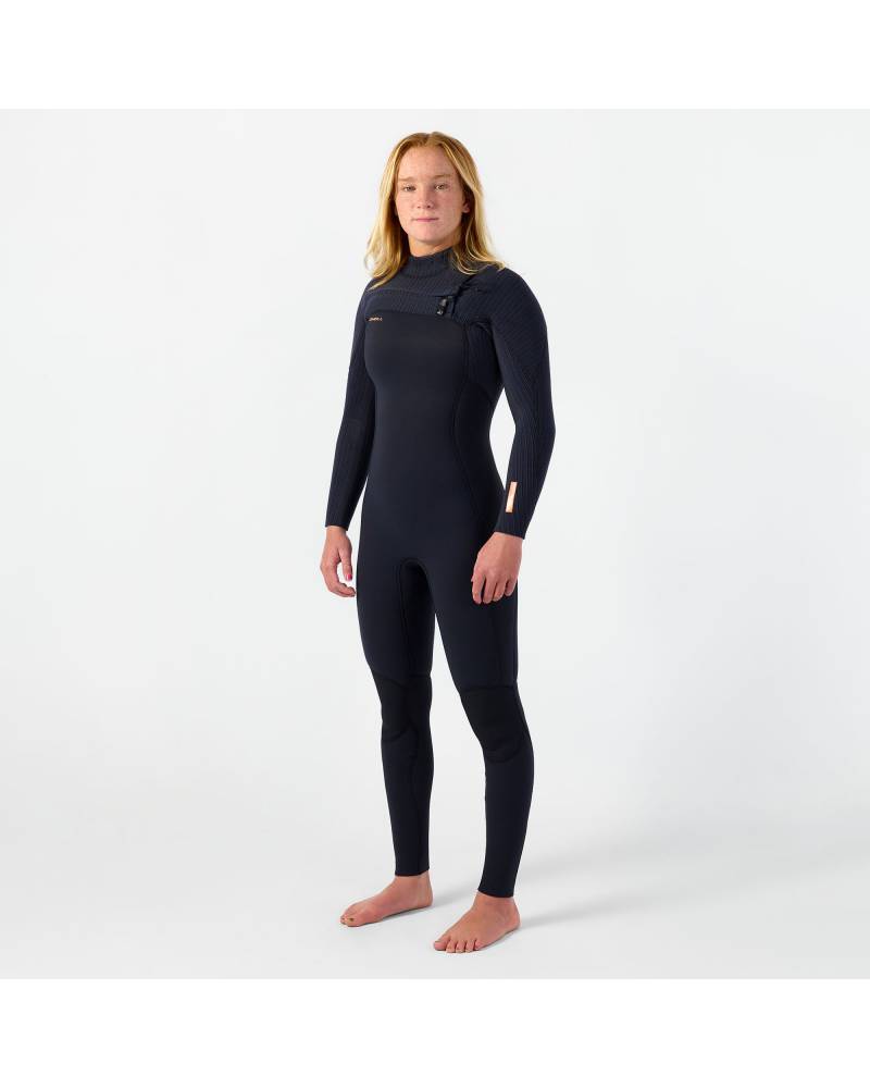 Womens HyperFreak 3/2+ Steamer Chest Zip Wetsuit - Black