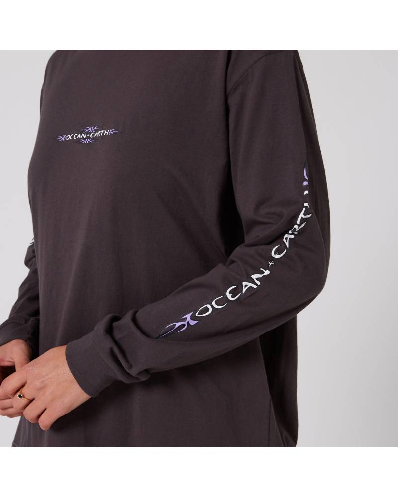 Womens Tribal LS Tee - Black 