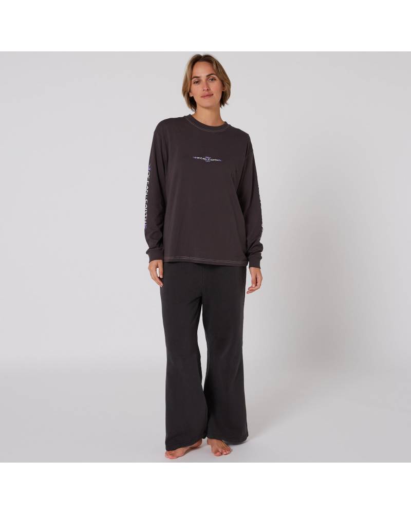Womens Tribal LS Tee - Black 
