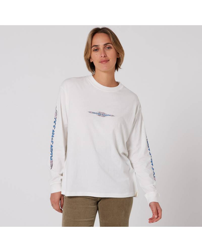 Womens Tribal LS Tee - Off White