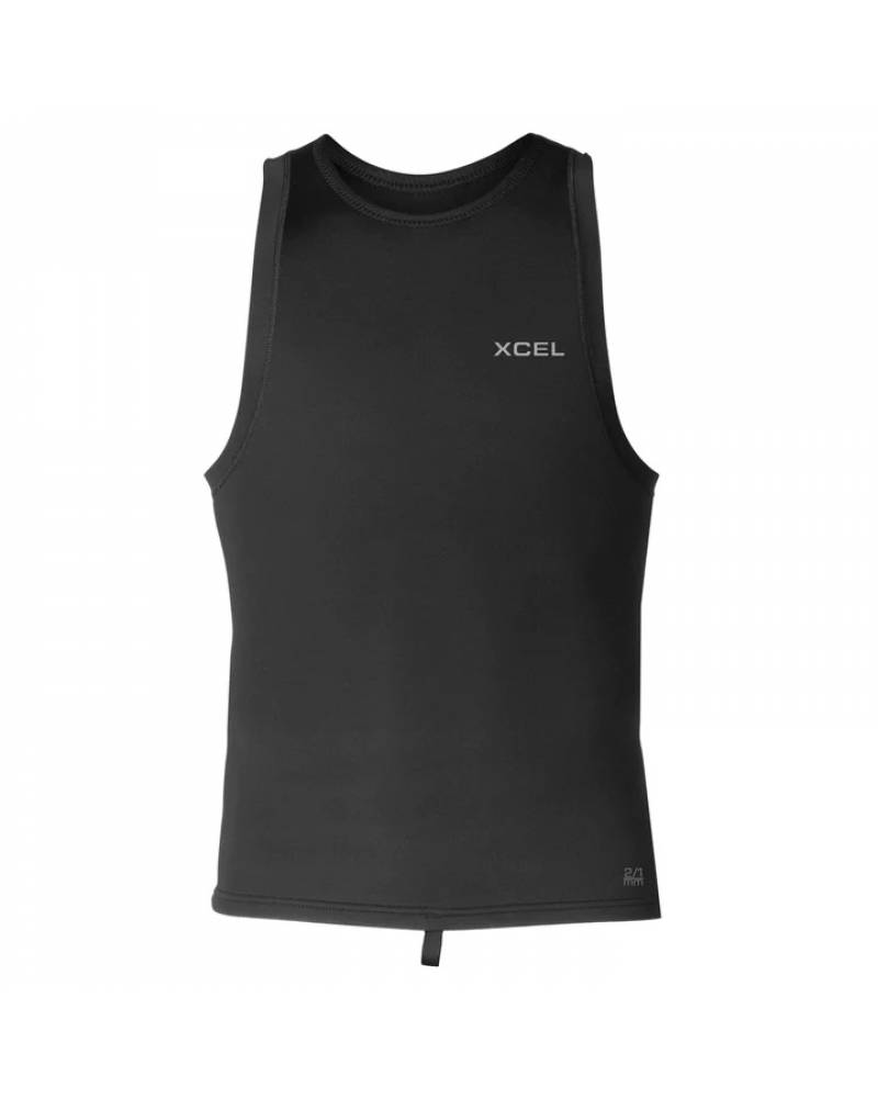 MENS AXIS 2/1MM VEST - BLK W/SIL ASH LOGO