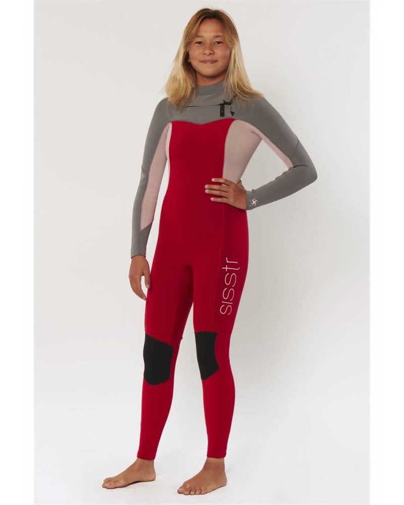 Youth 7 Seas 3-2 Chest Full Wetsuit - Red