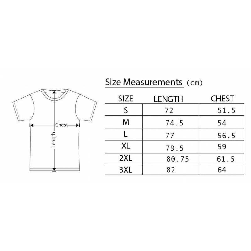 T&C Tee Size Chart