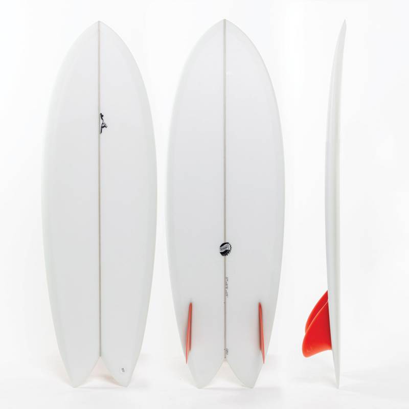 Thomas Fish Surfboard - White with red fins