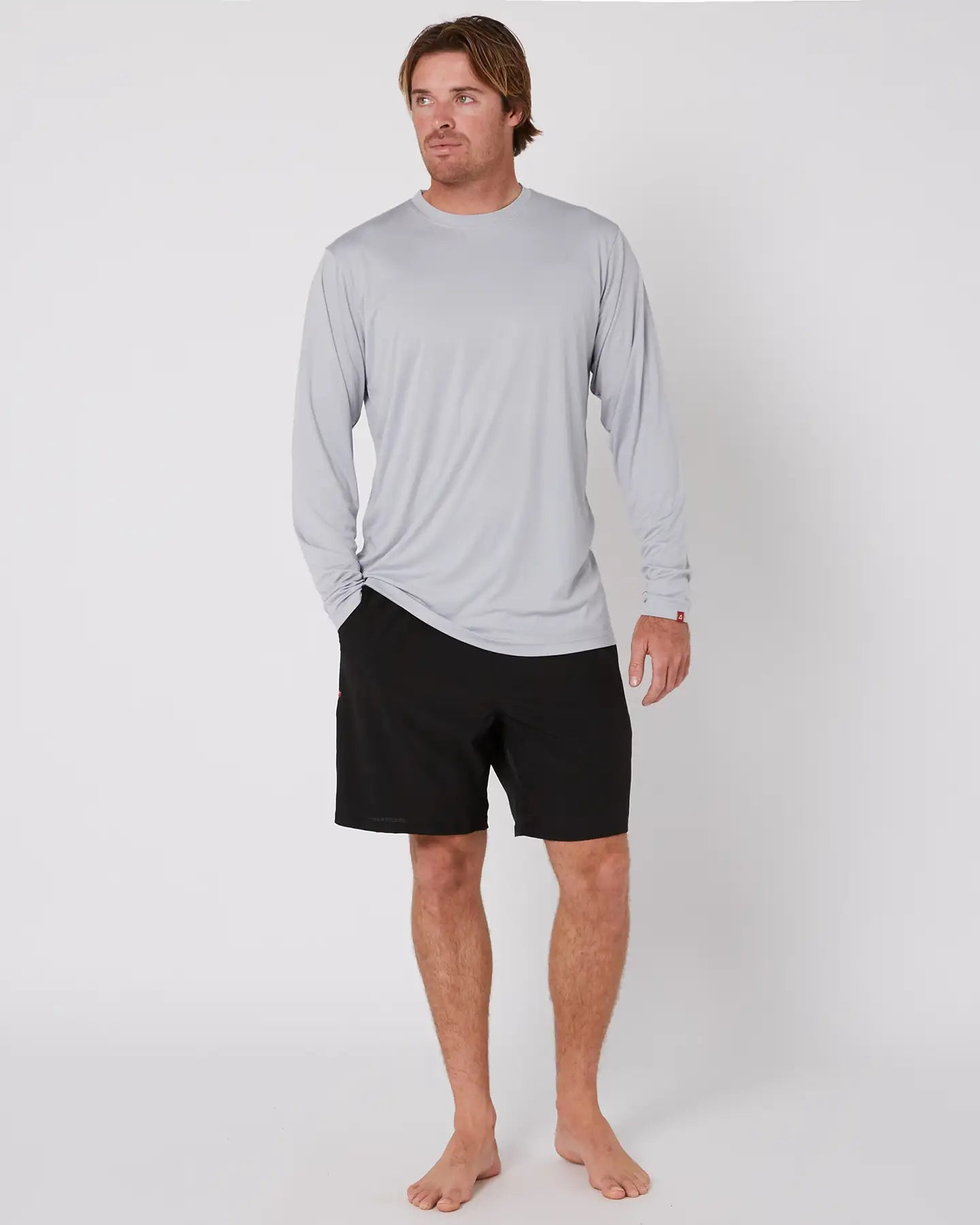 Follow Sun Tee LS - Light Grey