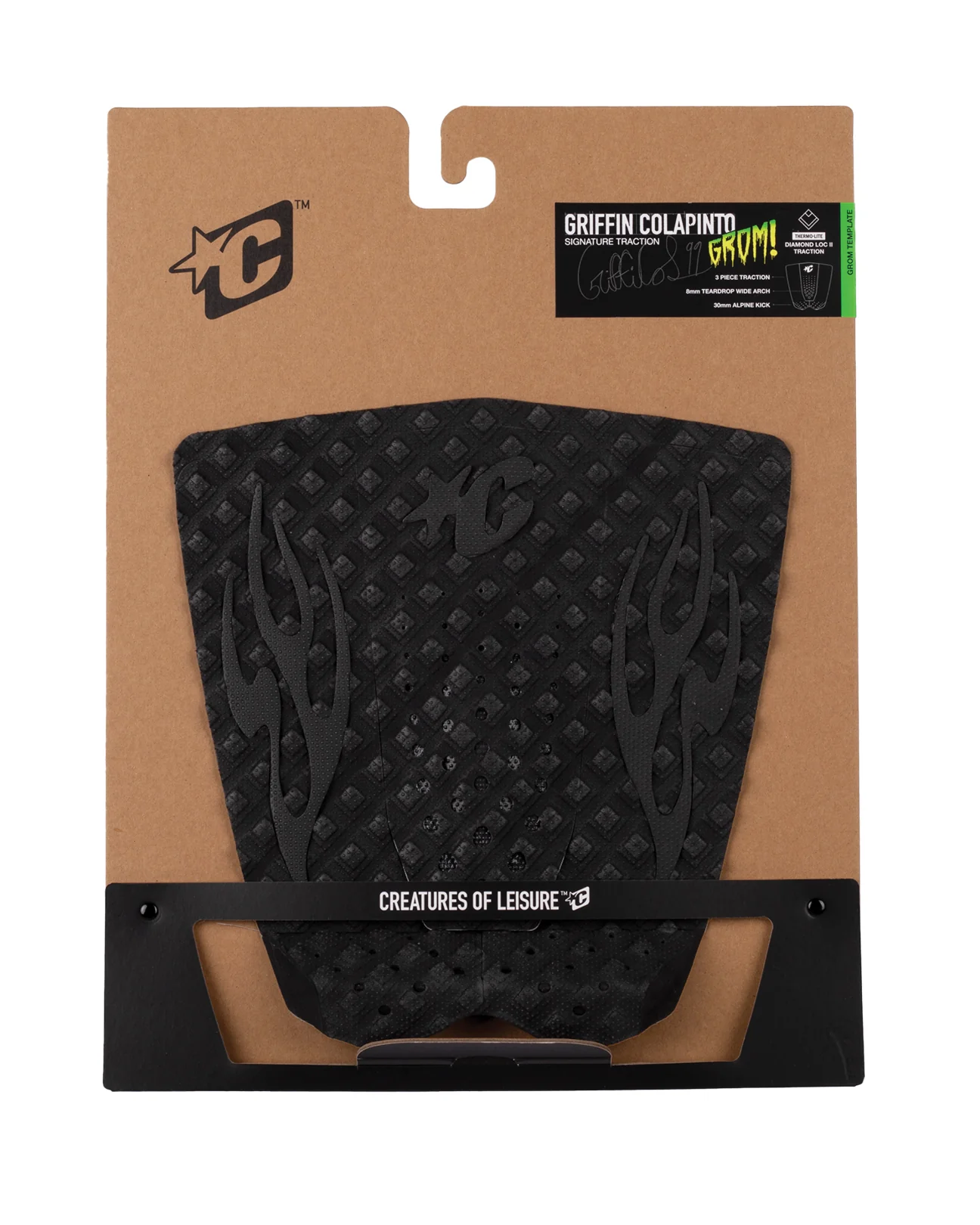 Grom Griffin Colapinto Lite Tail Pad - Black Out Flames