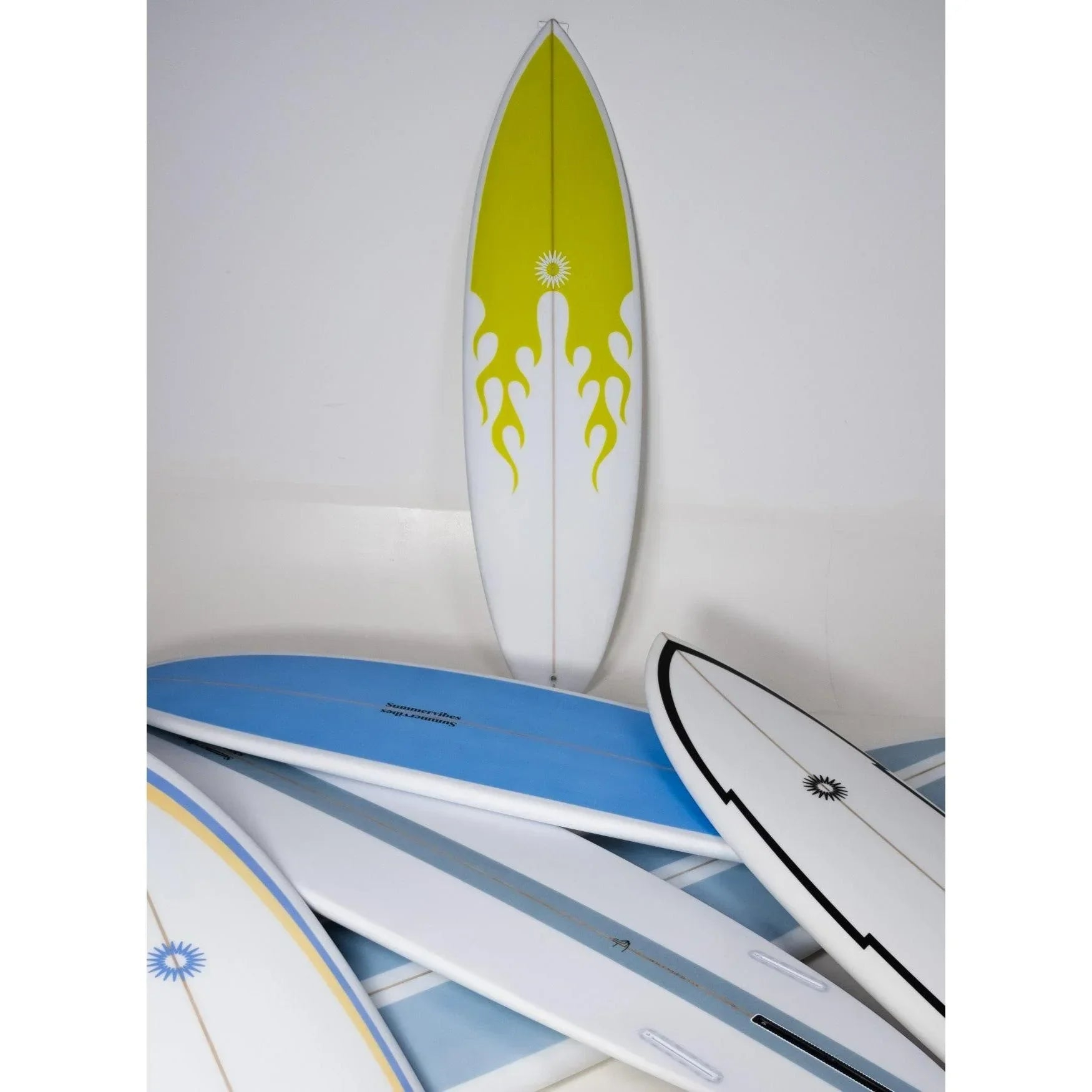 Grom Youth Shortboard Surfboard - Red flame