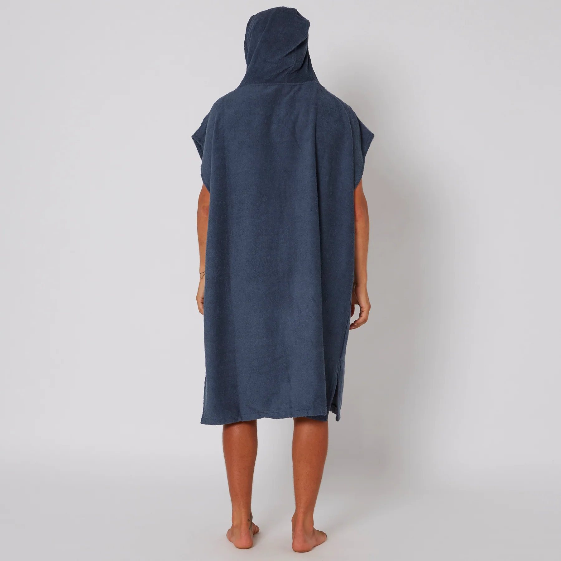 Mens Terry Hooded Poncho - Navy