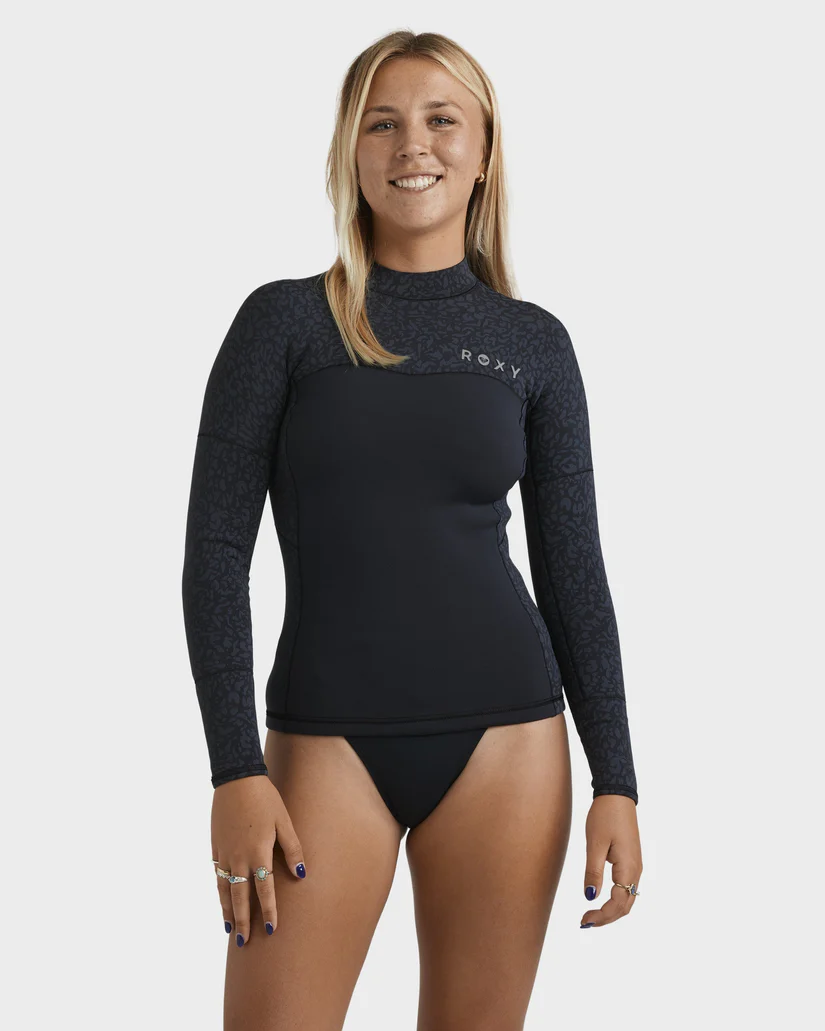 Buy the Roxy Womens 1mm Swell Long Sleeve Wetsuit Top Animal Print
