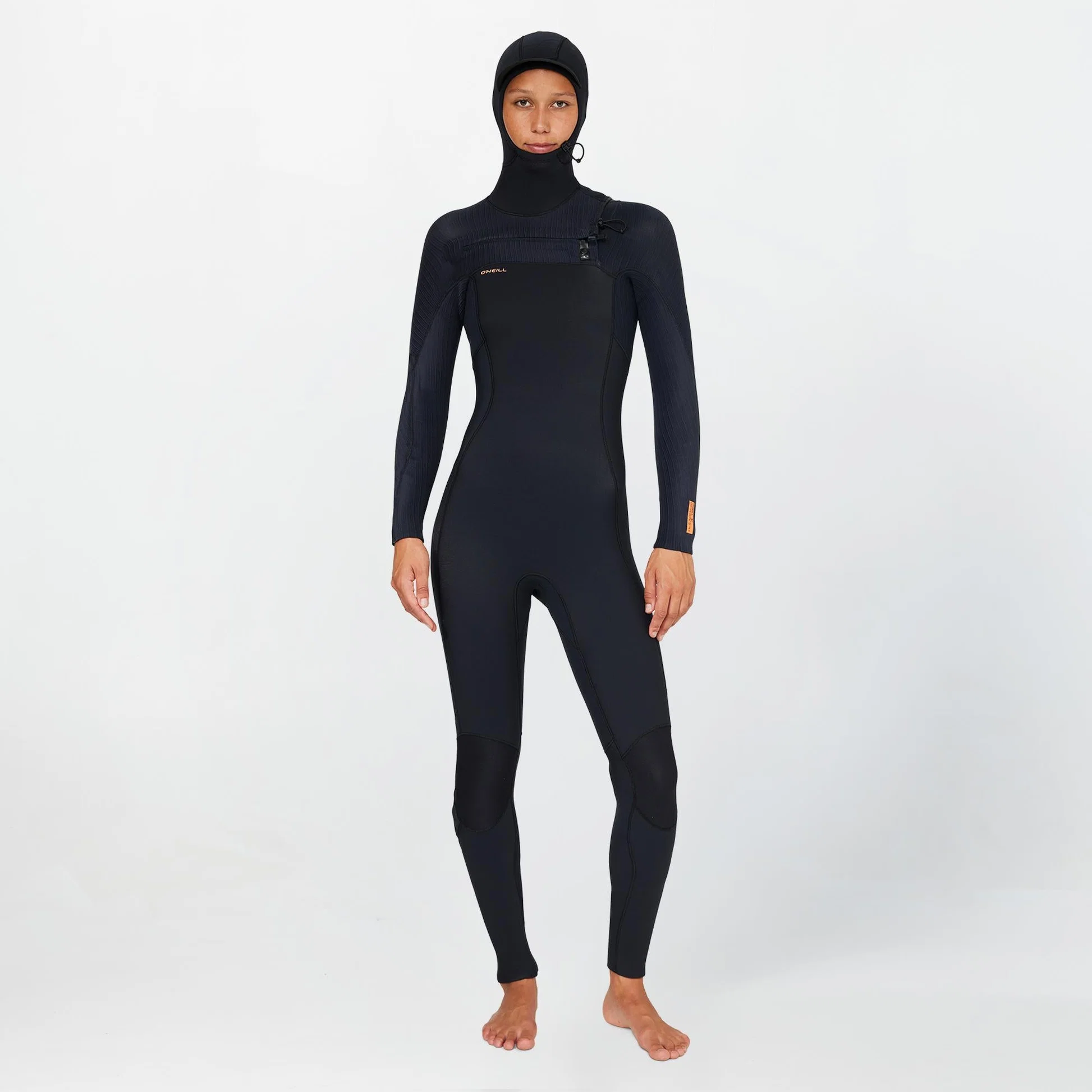 Womens HyperFreak 5.5/4+ Hooded Steamer Chest Zip Wetsuit - Black