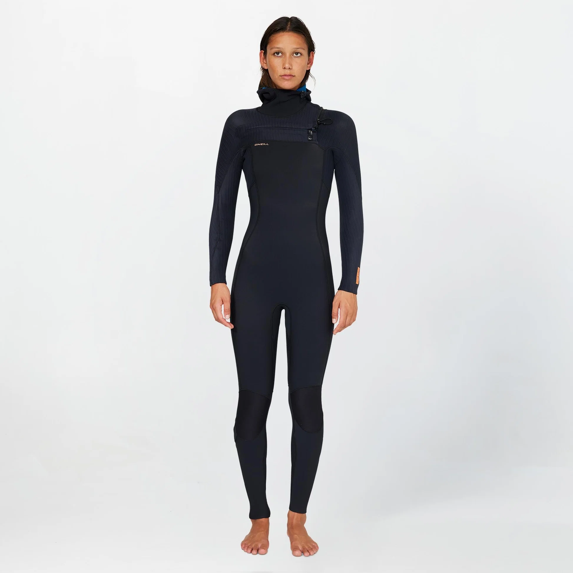 Womens HyperFreak 5.5/4+ Hooded Steamer Chest Zip Wetsuit - Black