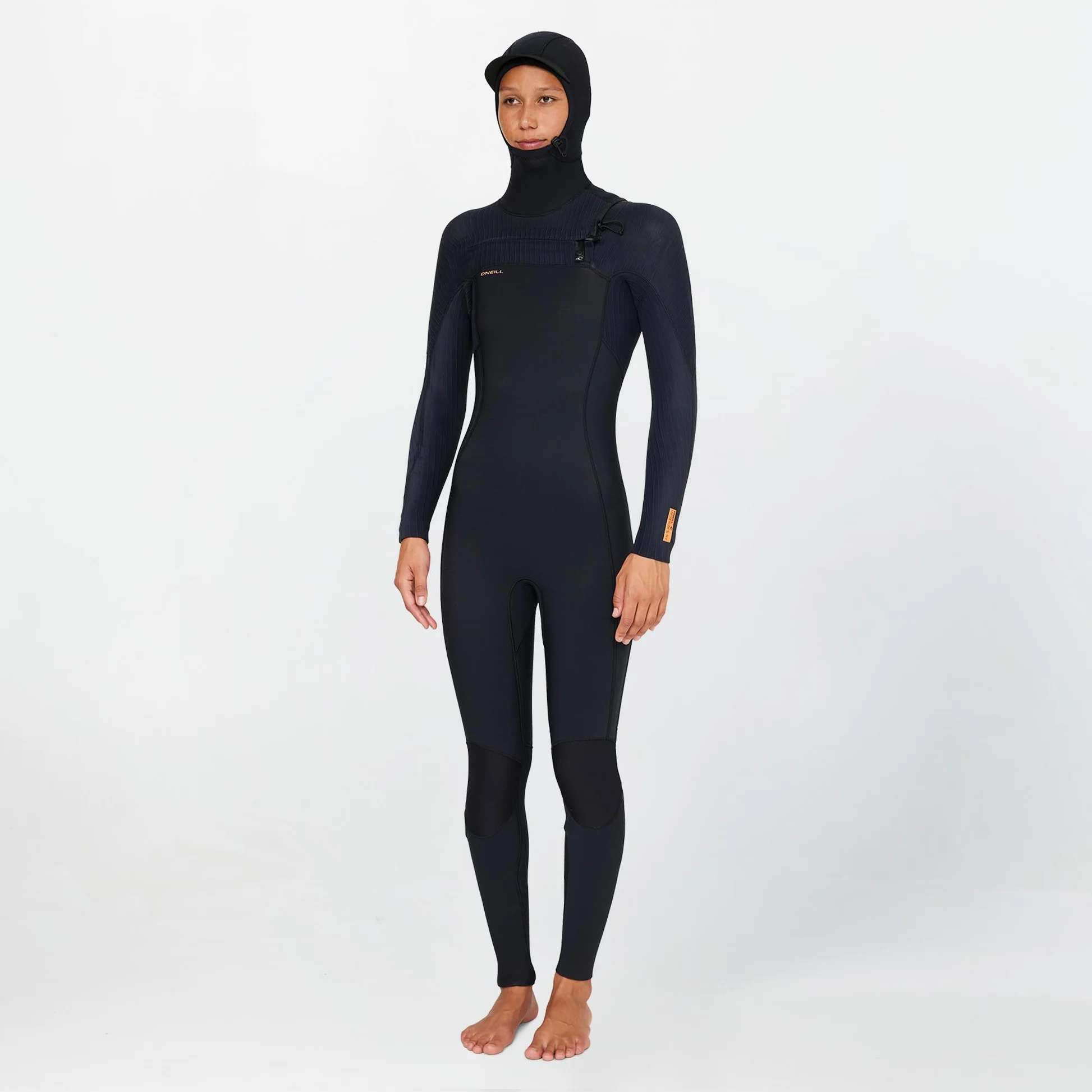 Womens HyperFreak 5.5/4+ Hooded Steamer Chest Zip Wetsuit - Black