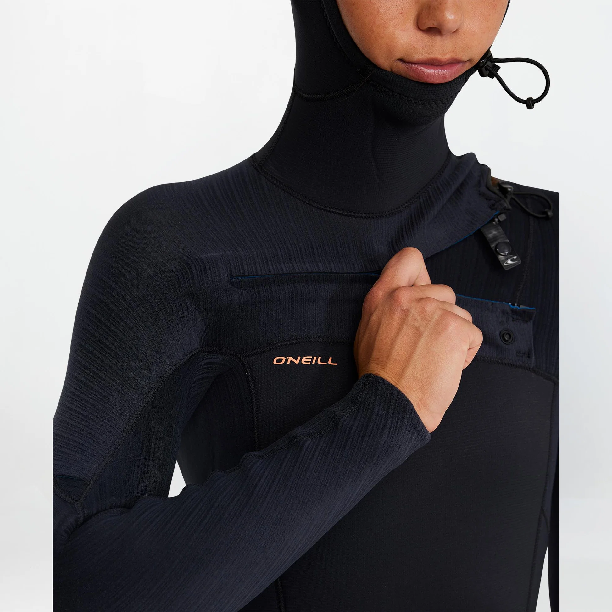 Womens HyperFreak 5.5/4+ Hooded Steamer Chest Zip Wetsuit - Black